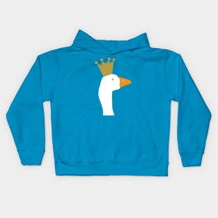 Funny Goose Crown Abstract Portrait Kids Hoodie